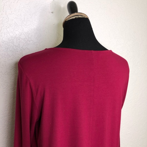 Eileen Fisher wine red long sleeve double slit hem tunic top size Medium - Picture 11 of 14